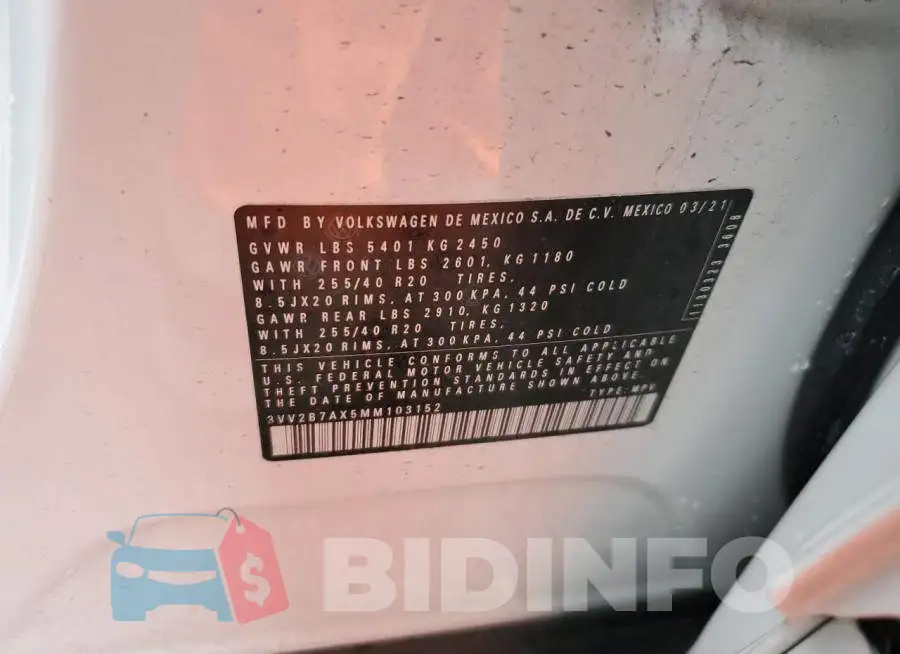3VV2B7AX5MM103152 Photo# 12