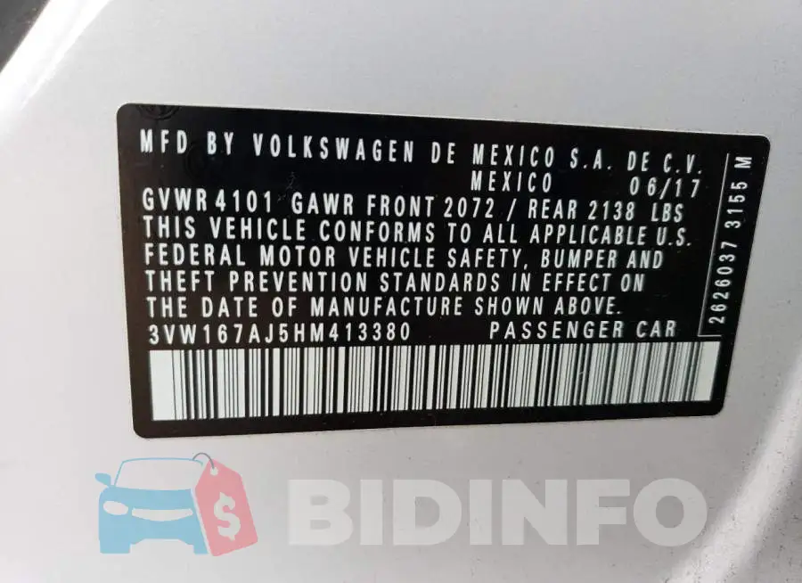 3VW167AJ5HM413380 Photo# 12