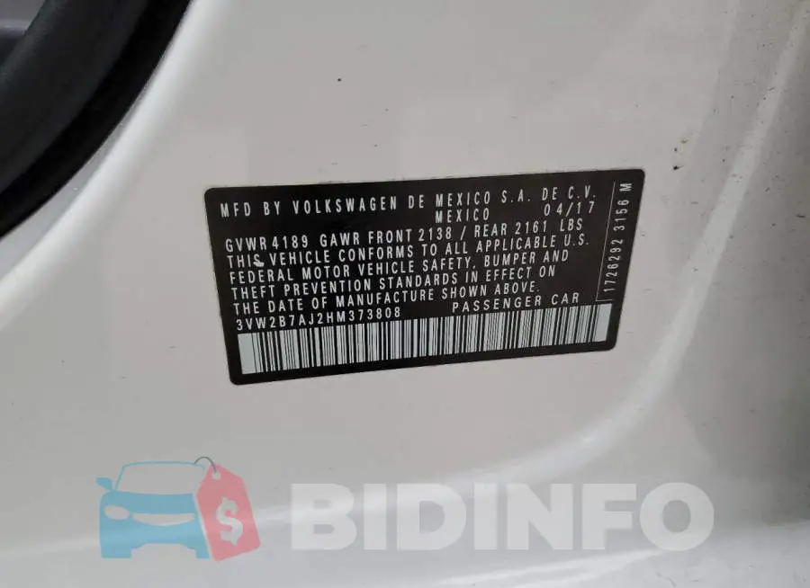 3VW2B7AJ2HM373808 Photo# 12
