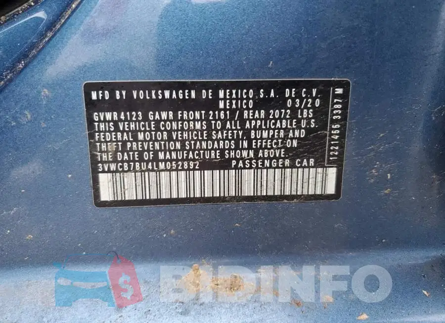3VWCB7BU4LM052892 Photo# 13