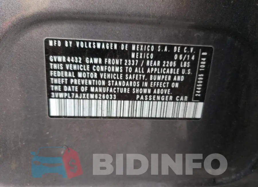 3VWPL7AJXEM626033 Photo# 12