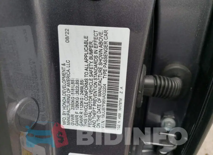 19UUB7F96NA002204 Photo# 12