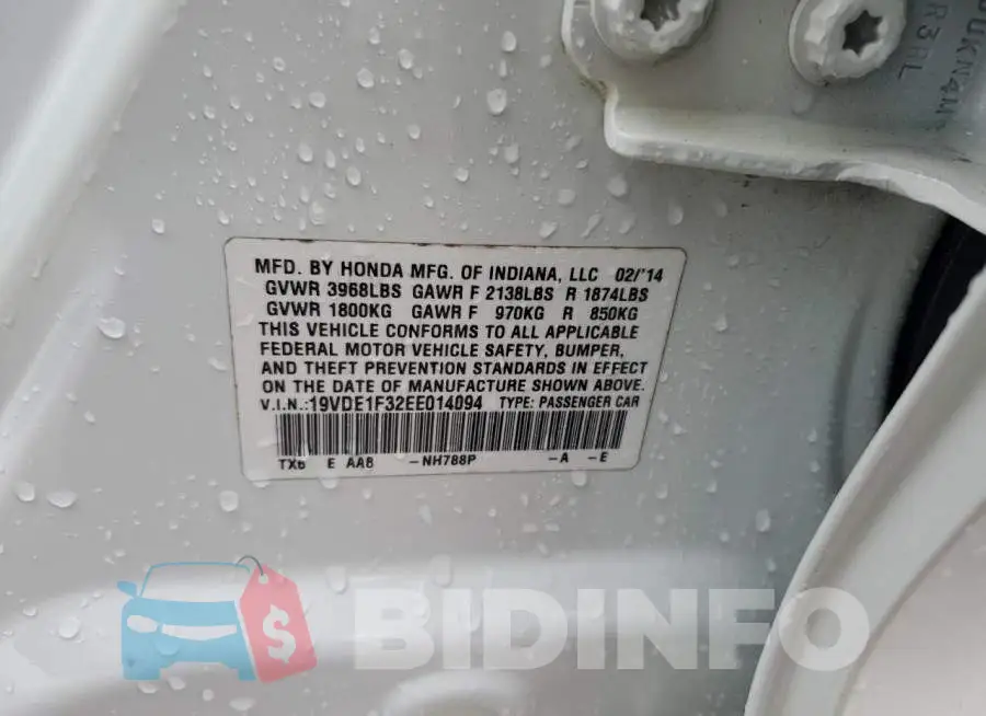 19VDE1F32EE014094 Photo# 12