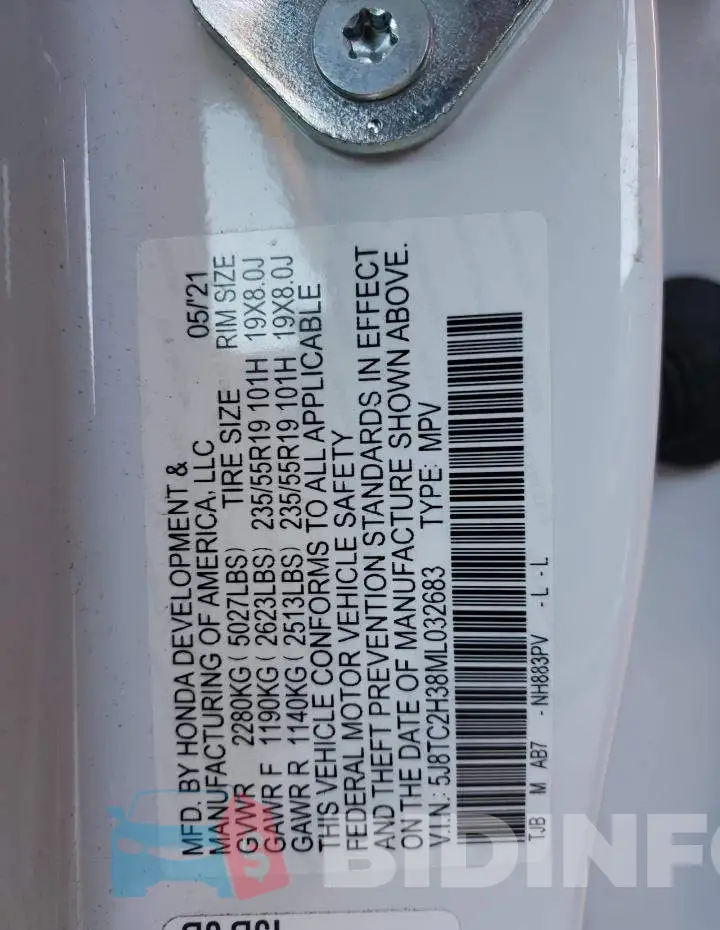 5J8TC2H38ML032683 Photo# 13