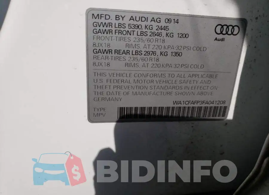 WA1CFAFP3FA041208 Photo# 13