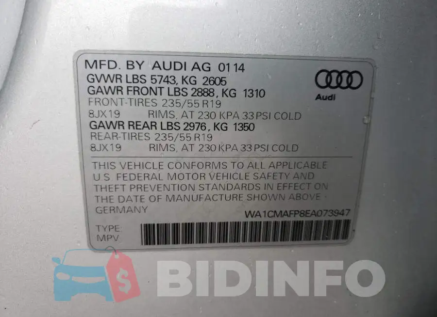 WA1CMAFP8EA073947 Photo# 14