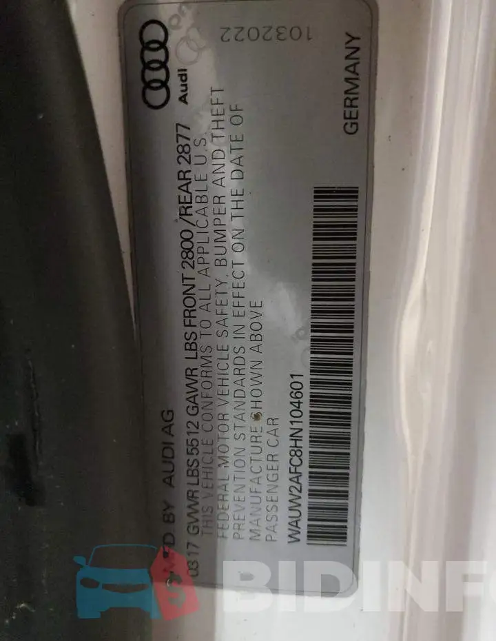 WAUW2AFC8HN104601 Photo# 12