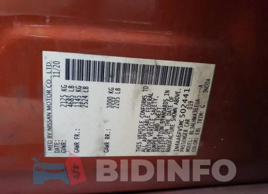 1N4AA6FV5MC502441 Photo# 13
