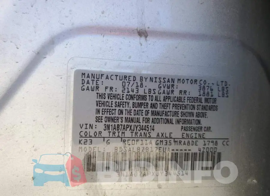 3N1AB7APXJY344514 Photo# 12