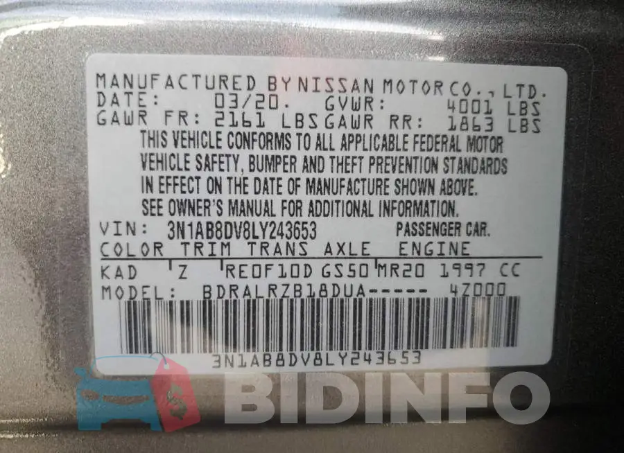3N1AB8DV8LY243653 Photo# 12