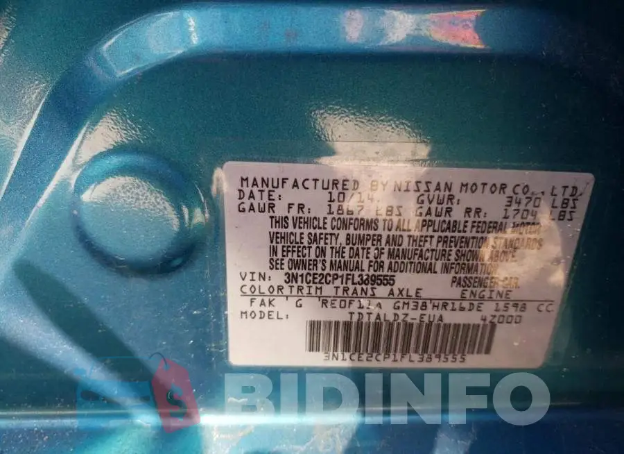 3N1CE2CP1FL389555 Photo# 12