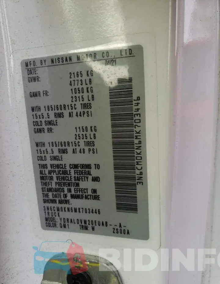 3N6CM0KN6MK703446 Photo# 10