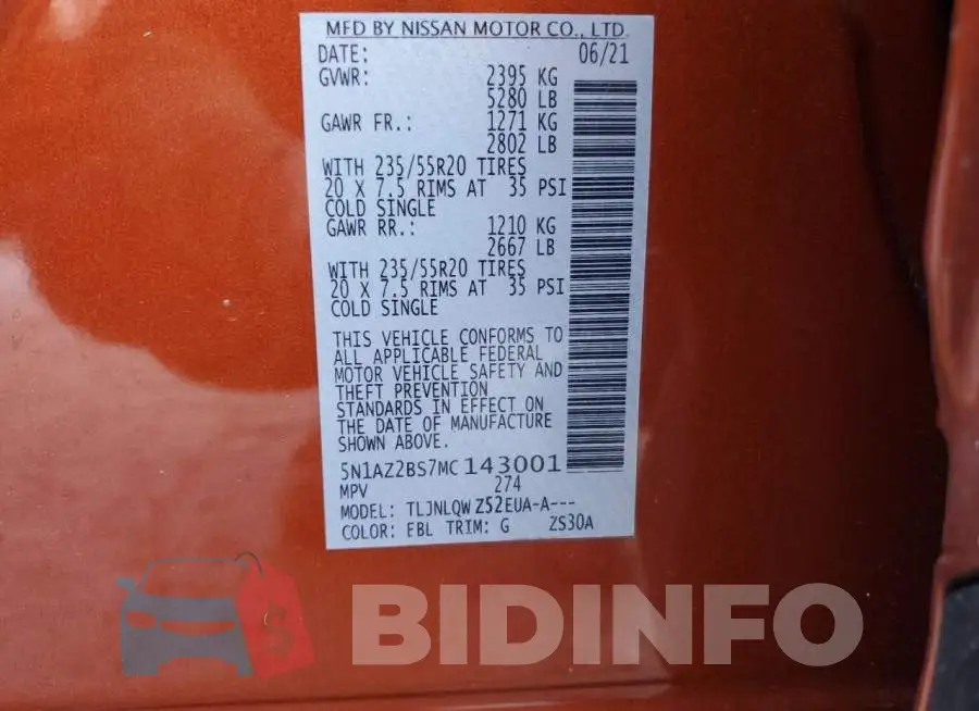 5N1AZ2BS7MC143001 Photo# 13