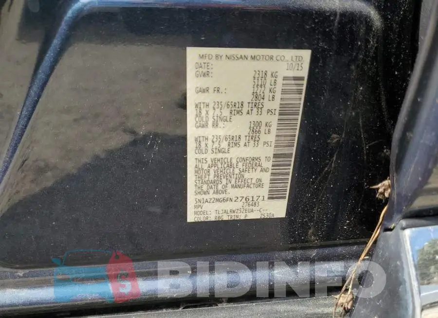 5N1AZ2MG6FN276171 Photo# 12