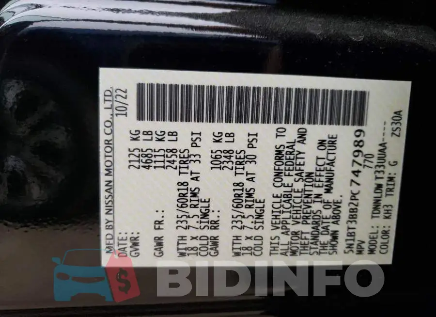 5N1BT3BB2PC747989 Photo# 14