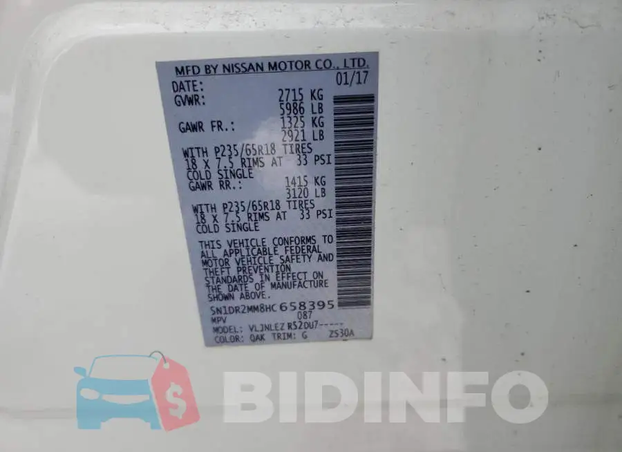 5N1DR2MM8HC658395 Photo# 13