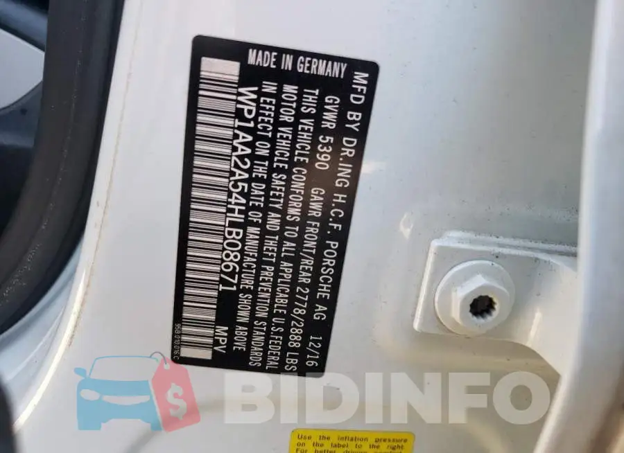 WP1AA2A54HLB08671 Photo# 14