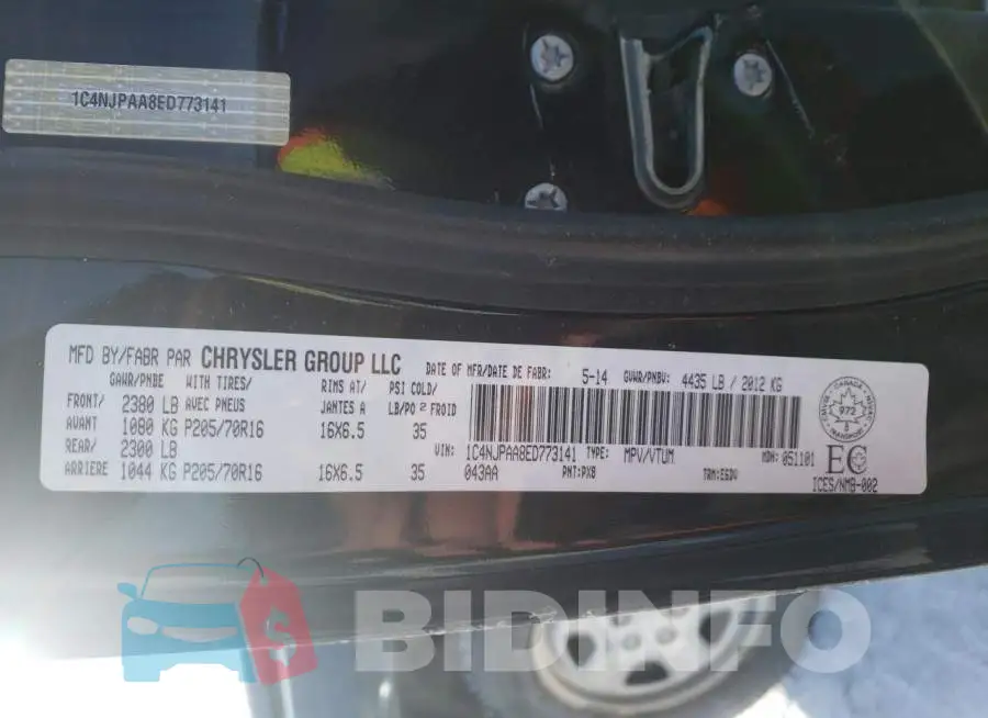 1C4NJPAA8ED773141 Photo# 13