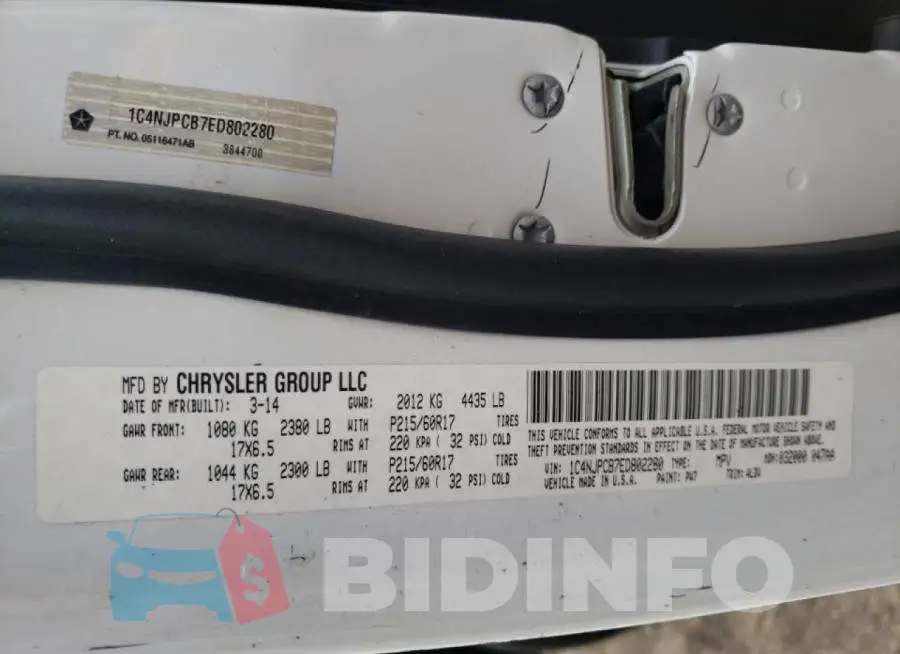 1C4NJPCB7ED802280 Photo# 13