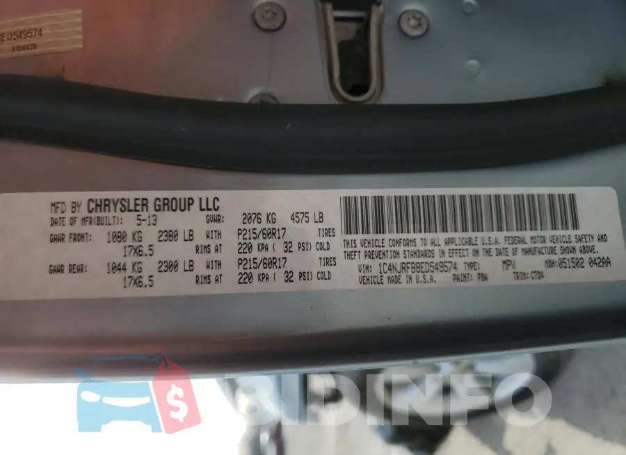 1C4NJRFB8ED549574 Photo# 13