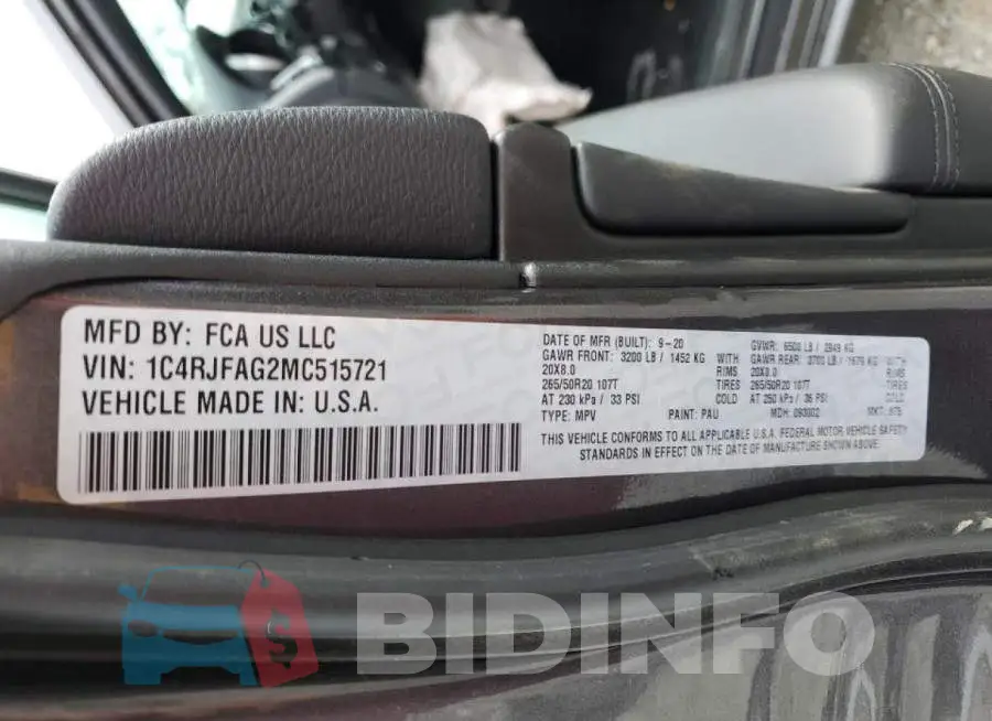 1C4RJFAG2MC515721 Photo# 14