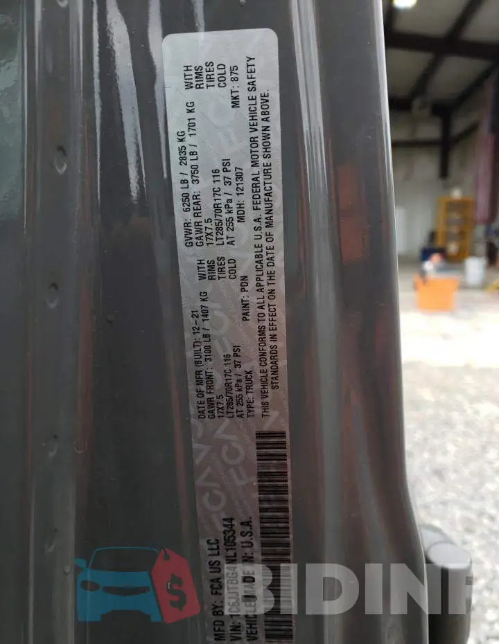 1C6JJTBG4NL105344 Photo# 12