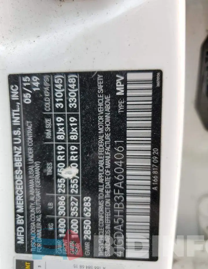 4JGDA5HB3FA604061 Photo# 14