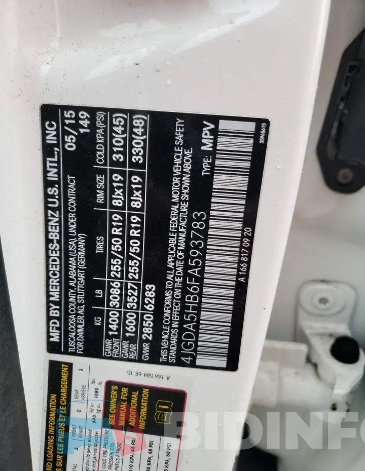 4JGDA5HB6FA593783 Photo# 13