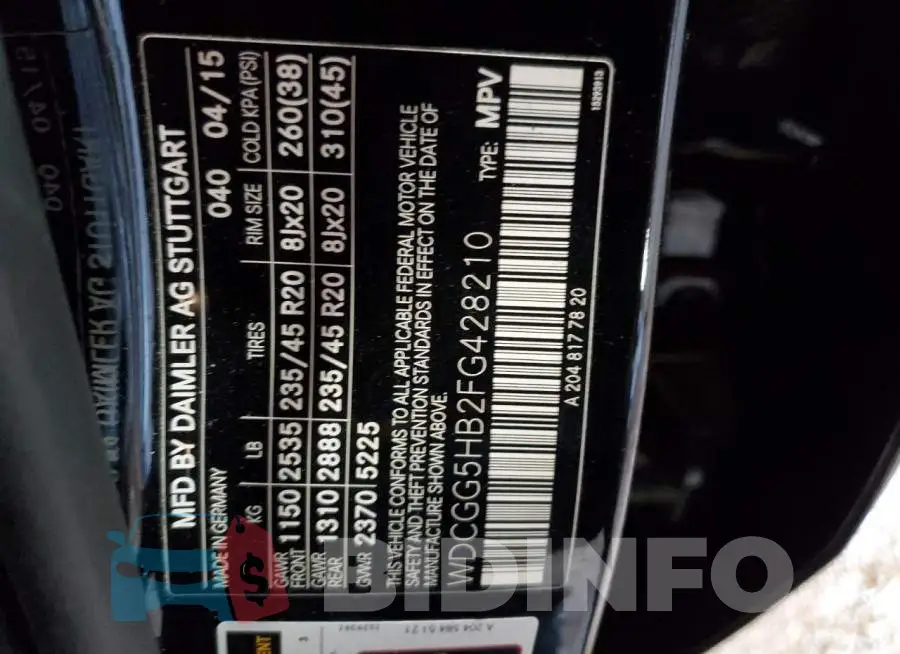 WDCGG5HB2FG428210 Photo# 13