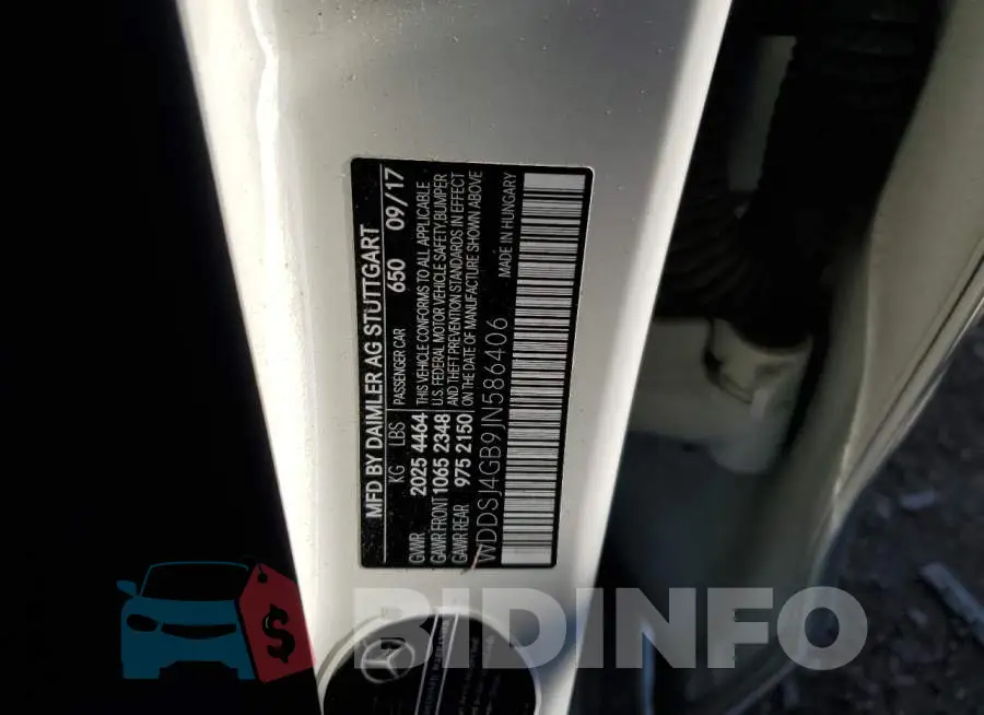 WDDSJ4GB9JN586406 Photo# 12