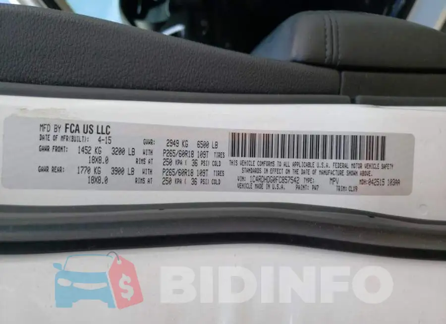 1C4RDHDG0FC857542 Photo# 14