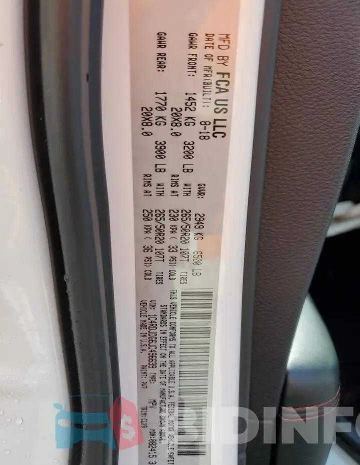 1C4RDJDG6JC496639 Photo# 13