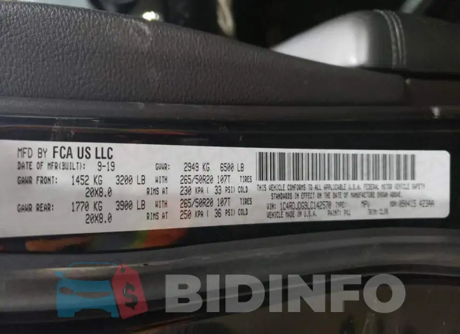 1C4RDJDG9LC142570 Photo# 12