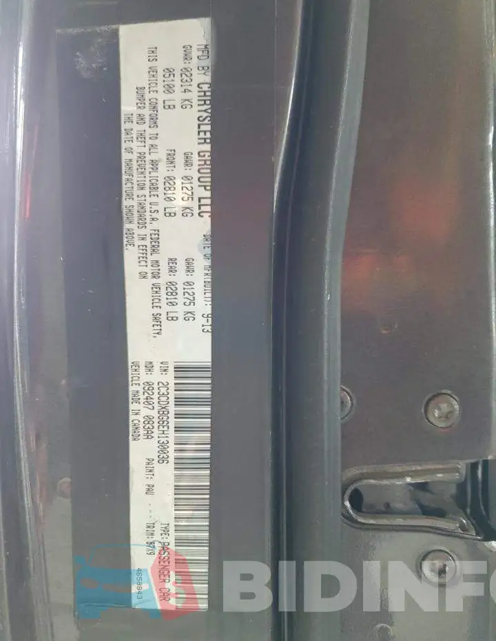 2C3CDXBG6EH130036 Photo# 12