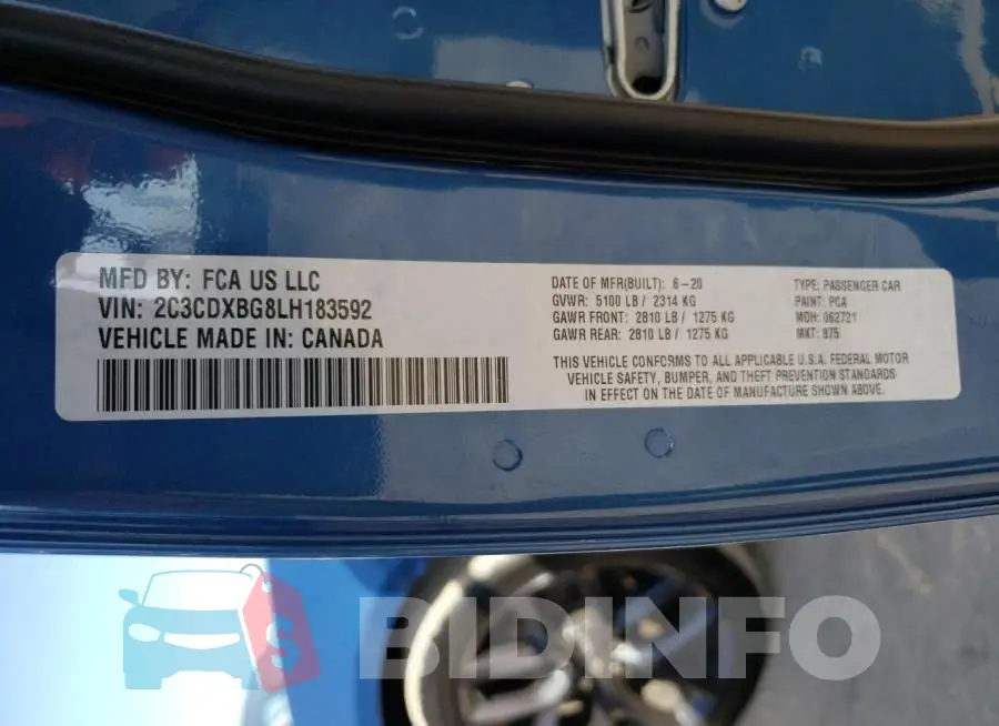2C3CDXBG8LH183592 Photo# 12