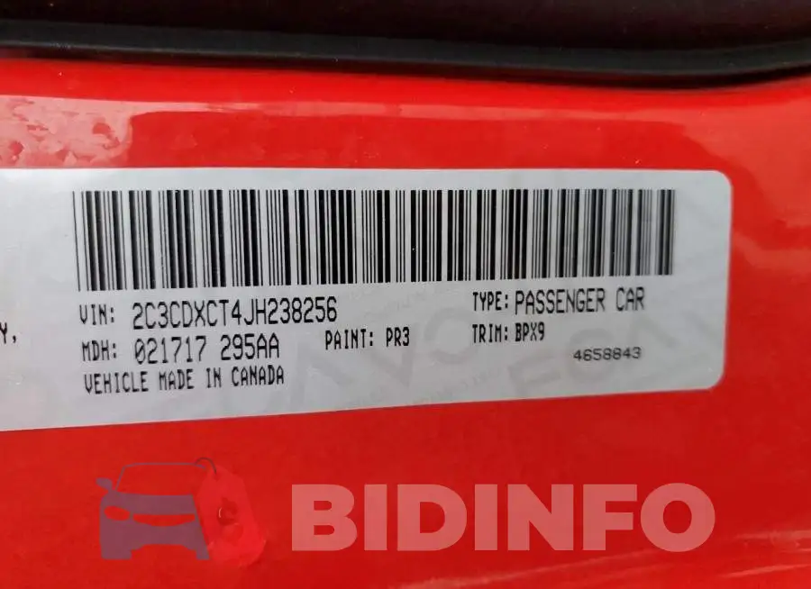 2C3CDXCT4JH238256 Photo# 12
