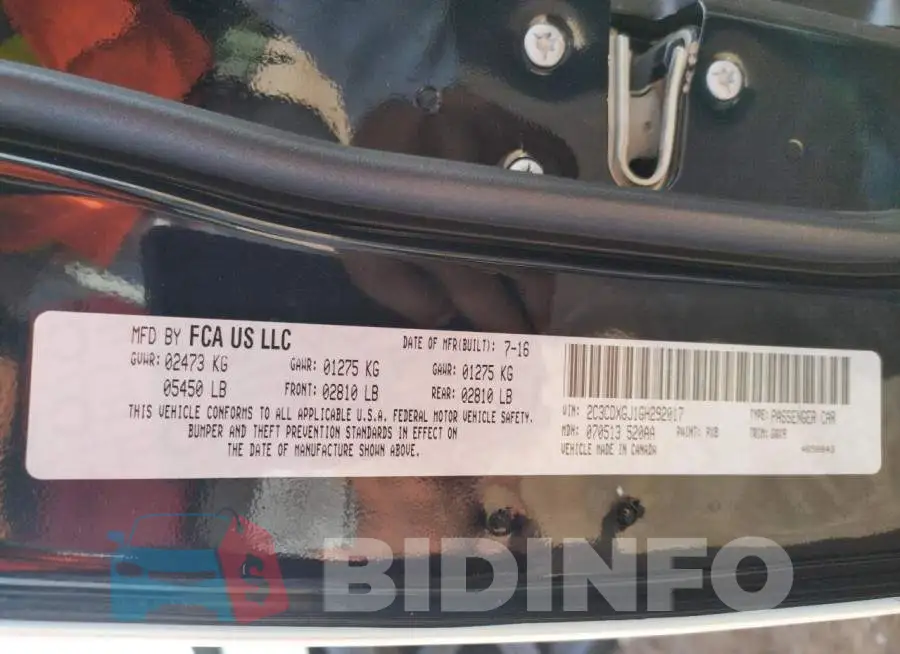 2C3CDXGJ1GH292017 Photo# 12