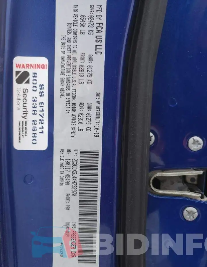 2C3CDXGJ4KH732370 Photo# 13