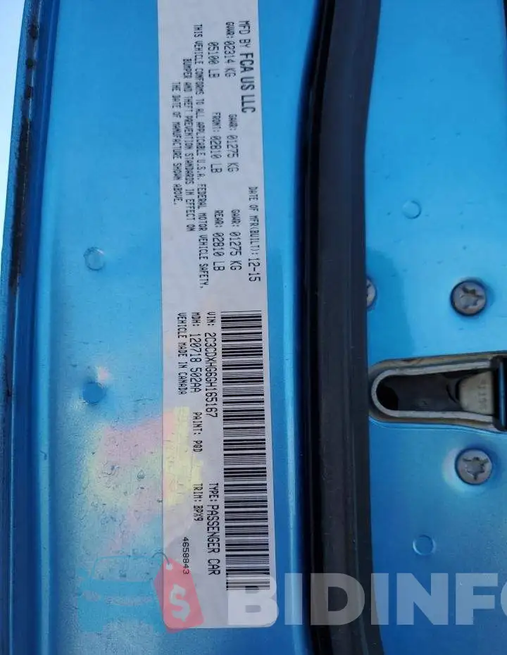 2C3CDXHG6GH165167 Photo# 12