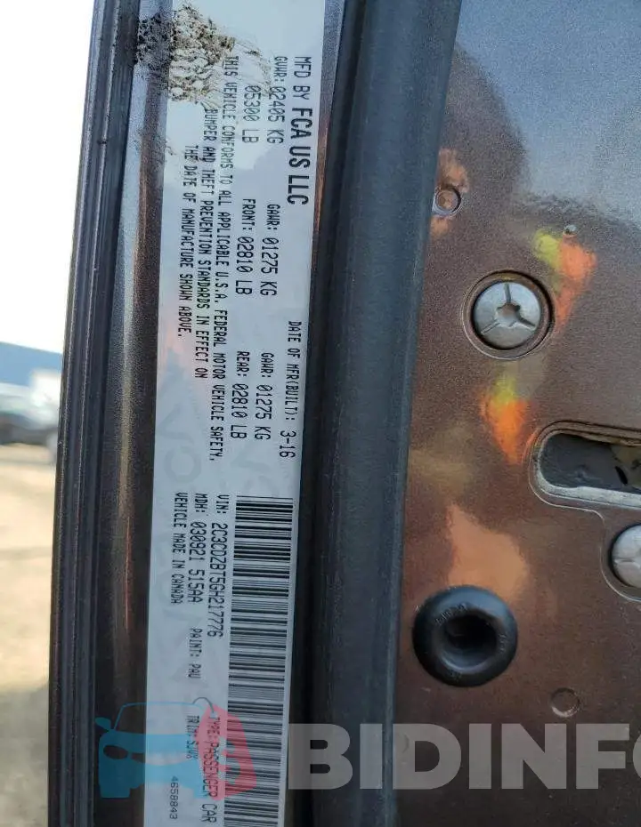 2C3CDZBT5GH217776 Photo# 13