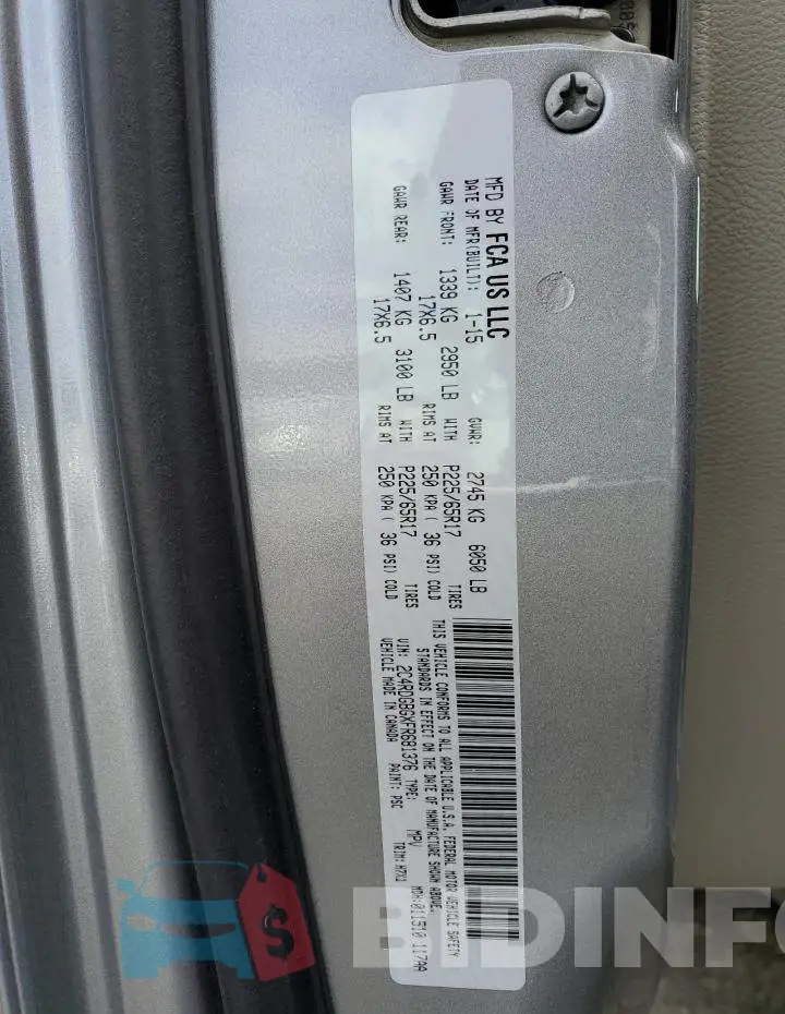 2C4RDGBGXFR681376 Photo# 13