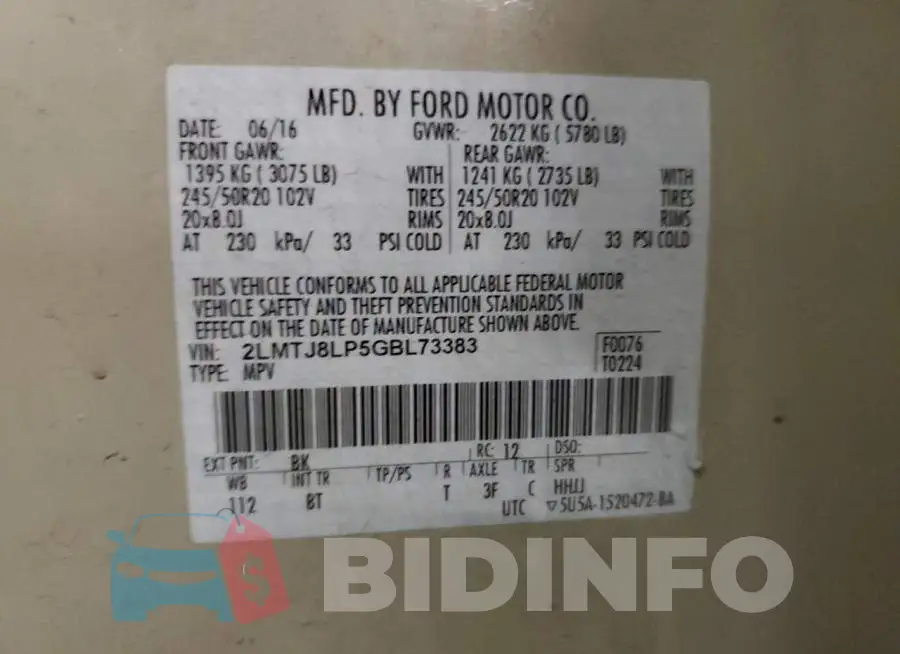 2LMTJ8LP5GBL73383 Photo# 12