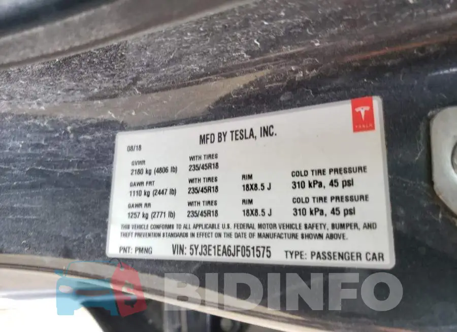 5YJ3E1EA6JF051575 Photo# 12
