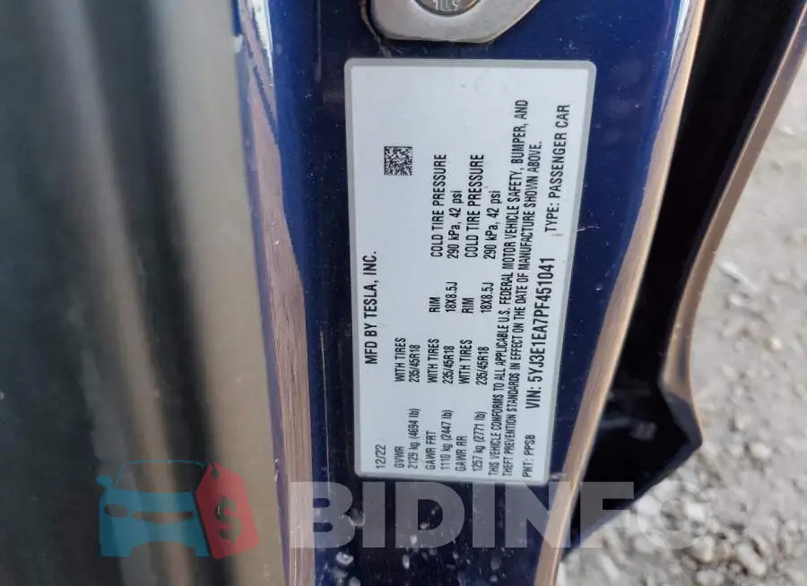 5YJ3E1EA7PF451041 Photo# 12