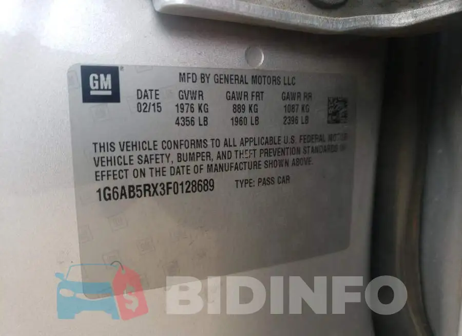 1G6AB5RX3F0128689 Photo# 13
