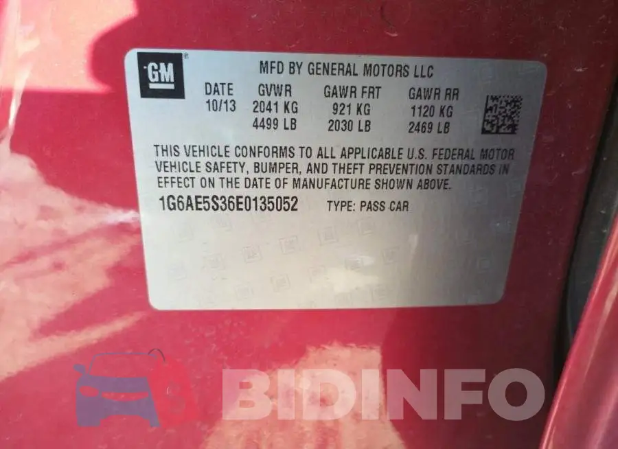 1G6AE5S36E0135052 Photo# 12