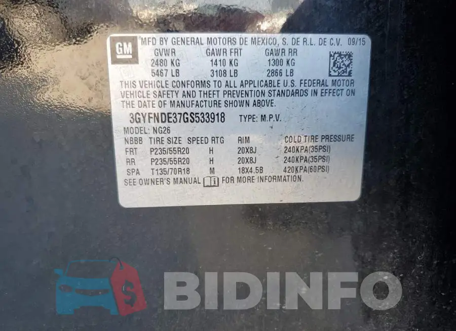 3GYFNDE37GS533918 Photo# 12