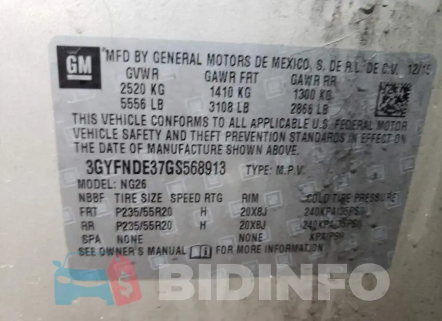 3GYFNDE37GS568913 Photo# 13