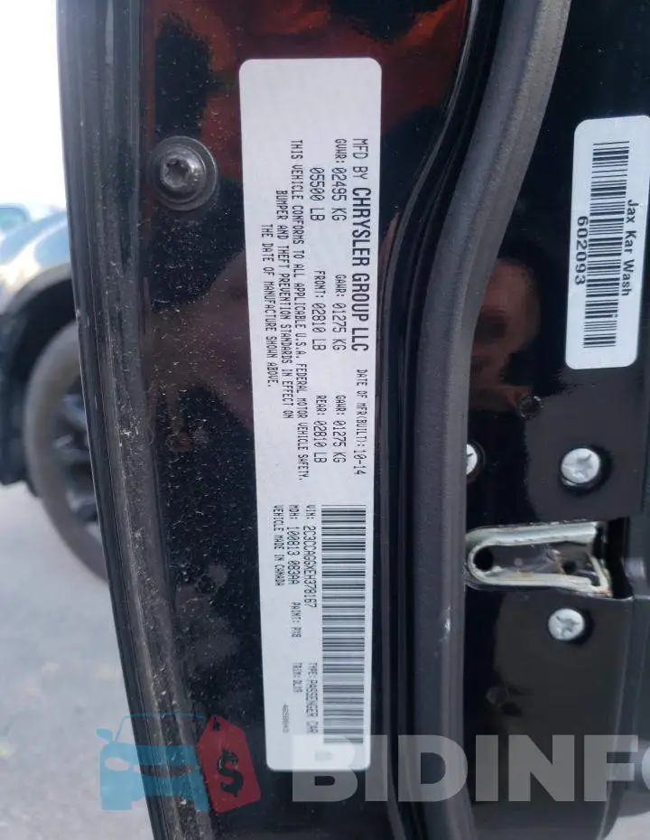 2C3CCAGGXEH378167 Photo# 13