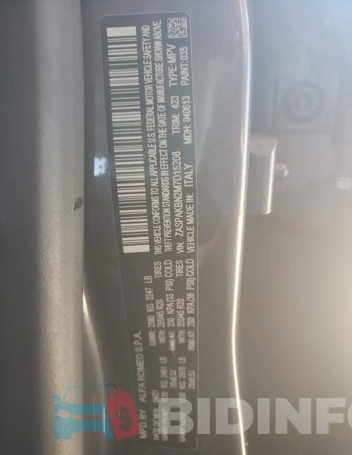 ZASPAKBN2M7D15208 Photo# 13